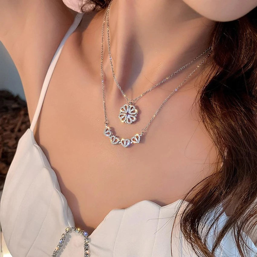 Collar Trébol de 4 Corazones